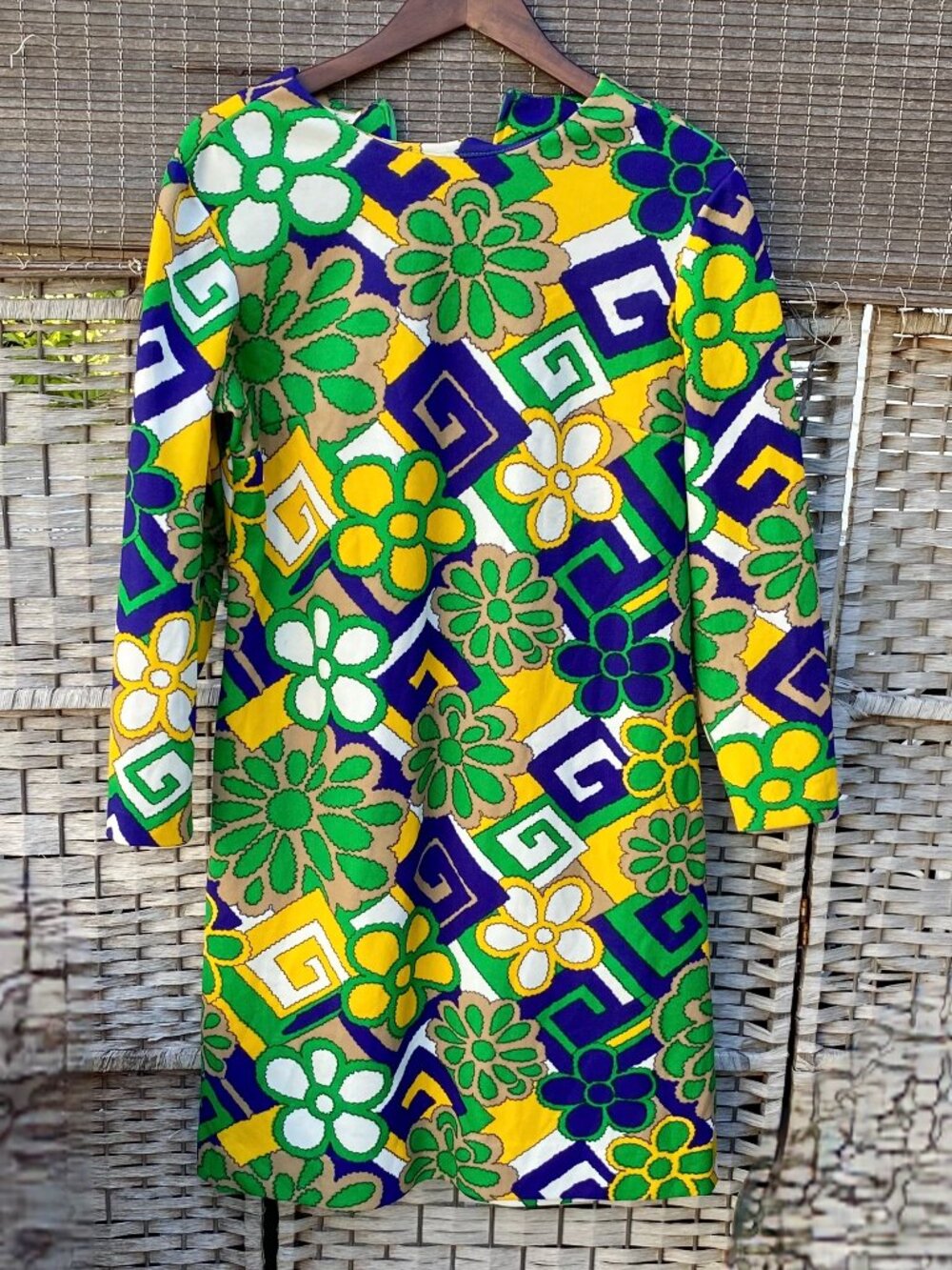1960s Puritan Forever Young Mini Shift Dress Psychedelic Floral Geometric